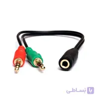 کابل تبدیل 2 به 1 جک 3.5 میلی متری به طول 0.2 متر