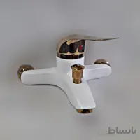 شیر دوش حمام نیکان مدل سفید دسته طلایی ا Nikan White Golden Handle Shower Faucet