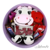 پک هدیه عاشقانه عروسک سال گاو مدل خندان