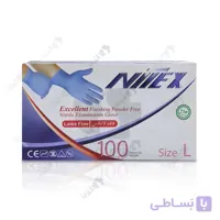 دستکش معاینه نیتریل آبی نیتکس سایز لارج My Glove Nitrile Nitex Size L