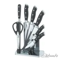 سری چاقو ۸ پارچه استیل پایه شیشه ای عرشیا مدل K133-2628