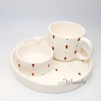 ست چایخوری یک نفره دستساز طرح‌ گل ریز