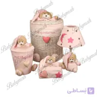 ست اتاق کودک خرسی طرح نانان رنگ صورتی