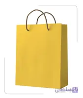 ساکدستی تک رنگ زرد با کاغذ گلاسه کد10073