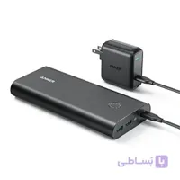 پاور بانک 26800 mAh مدل PowerCore+ همراه با شارژر دیواری محصول برند Anker.