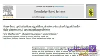 دانلود مقاله الگوریتم اسب یا Horse herd optimization algorithm