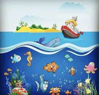 دیوارپوش کودک طرح دریا