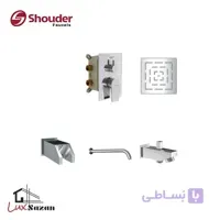 شیر توکار حمام شودر مدل رومر کروم (سردوش پلاستیک ABS) تیپ 2