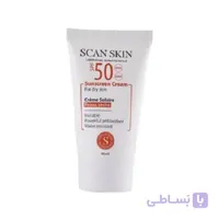 کرم ضدآفتاب فاقد رنگ اسکن اسکین SPF50 مناسب پوست خشک حجم 40 میلی لیتر