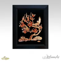 تابلو گل و پرنده معرق مسی F003