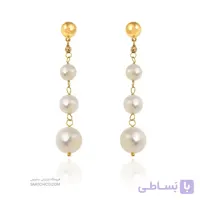 گوشواره طلا دست ساز زنانه با مروارید و گوی البرنادو کد XE242