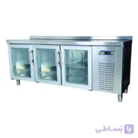 یخچال میز کار 2 متری درب شیشه ای انداستریو