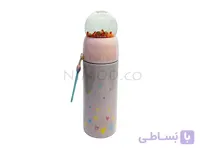 فلاسک آب طرح قلب رنگ صورتی