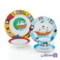 سرویس چینی زرین 1 نفره کودک پایرت (5 پارچه) ا Zarin Iran ItaliaF Pirat 5 Pieces Porcelain Kid Dinnerware Set