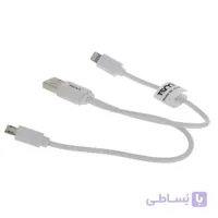 کابل تبدیل USB به microUSB و لایتنینگ تسکو مدل TC-A28 طول 0.2 متر