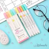 ماژیک هایلایت قلمی دو سر بسته 5 عددی Aihao