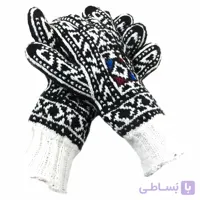 دستکش کاموایی دستباف سنتی کردستان کد 124 سایز L
