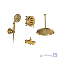 شیر توکار حمام شودر مدل زیگموند طلایی مات (سردوش برنجی) تیپ 4