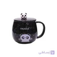 ماگ سرامیکی درب دار طرح پاندا