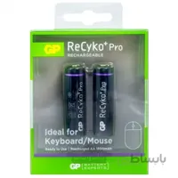 باتری قلمی شارژی AA جی پی ریسایکو پرو 2عددی 1800 میلی آمپر (مناسب موس و کیبورد) GP ReCyko Pro