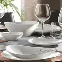 سرویس آرکوپال 26 پارچه اسپانیا بورمیولی قالب پرومتئو(بیضی) طرح سفید ساده