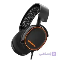 SteelSeries Arctis 5 RGB سرآیند بازی دارای نورپردازی با هدست DTS: X 7.1 Surround برای PC، PlayStation 4، VR، Android و iOS - Black