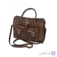 کیف زنانه دستی و دوشی صندوقی چرم طبیعی قهوه‌ای