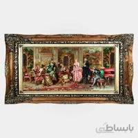 تابلو فرش دستباف طرح مهمانی بعد از شام کد ۱۰۷۱