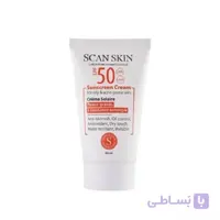 کرم ضدآفتاب بی رنگ اسکن اسکین SPF50 مناسب پوست چرب حجم 40 میلی لیتر