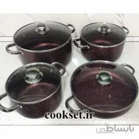 سرویس قابلمه گرانیتی کدبانو زرشکی8پارچه