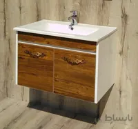 روشویی کابینتی مدل ۷۰۰ | سفید و آنتیک طلایی | عرض ۷۰ سانتیمتر