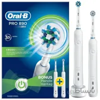 دو عدد مسواک برقی اورال بی مدل Oral-B سری PRO 890 مدل کراس اکشن CROSS ACTION | دو عدد دستگاه رنگ مشکی