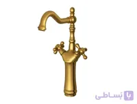 شیر روشویی پایه بلند مدل باروک پلاس طلا مات ا شیر روشویی پایه بلند مدل باروک پلاس طلا مات