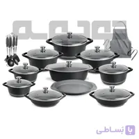 سرویس قابلمه ۲۹ پارچه گرانیتی ام جی اس(MGS) خاکستری ،رزگلد،شکلاتی،مشکی