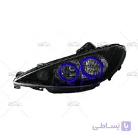 چراغ جلو اسپرت پژو 206 طرح سه بعدی آبی