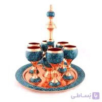 سرویس شربت خوری فیروزه کوب – مس و فیروزه نیشابور ۸ پارچه