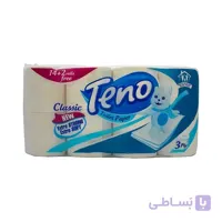 دستمال توالت کلاسیک ۳ لایه تنو ۱۶رول
