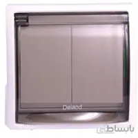 کلید دو پل IP44 دلند طرح بارانی توکار آریا ا Deland IP44 double bridge switch, Aria built-in rain design