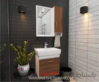 روشویی کابینت دار آتیلا سفید چوب 46 سانت ا روشویی کابینت دار آتیلا سفید چوب 46 سانت