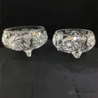 کاسه ۳ پایه خورشیدی کریستال چک بوهمیا