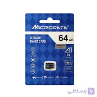 کارت حافظه ۶۴گیگابایت برند MICRODATA مدل ULTIMATE SMART CARD A1 کلاس ۱۰ , استاندارد UHS-I U3 ، سرعت 100MB/s