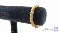 دستبند سنگ مصنوعی پلاک حلقه ای نگین دار رنگ طلایی