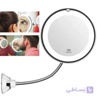 اینه روشویی و ارایشی منعطف با قابلیت چرخش 360 درجه همراه با بزرگنمایی 10 برابر و نور led