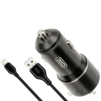 شارژر فندکی ایکس او مدل TZ09 به همراه کابل Lightning