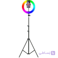 رینگ لایت حرفه ای با پایه 2 متری مدل RGB RING LIGHT MJ30