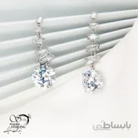 گوشواره آویز طرح جواهر نگین دایره