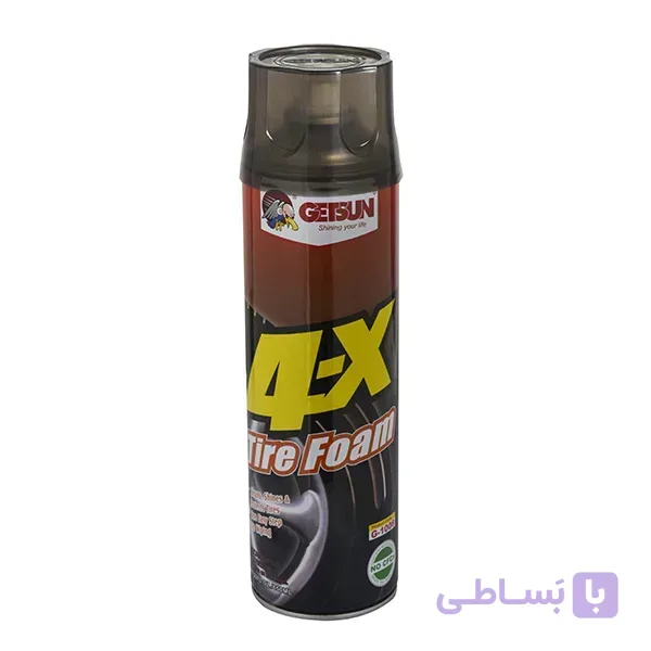 اسپری فوم براق کننده تایر خودرو گتسان GETSUN مدل 4X Tire foam