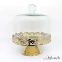 کاپ کیک خوری پایه فلزی طلایی طرح فلاور (گل) | ظروف کیک خوری مدرن کد 42009