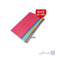 مقوا 10 رنگ دو رو مات بسته 100 عددی