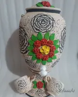 کلمن آب سفالی طرح گل کد ۱۰۱۶۲۳